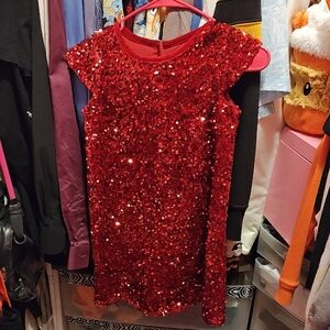 Cupcakes & Cashmere Vibrant Red Sequin Dress